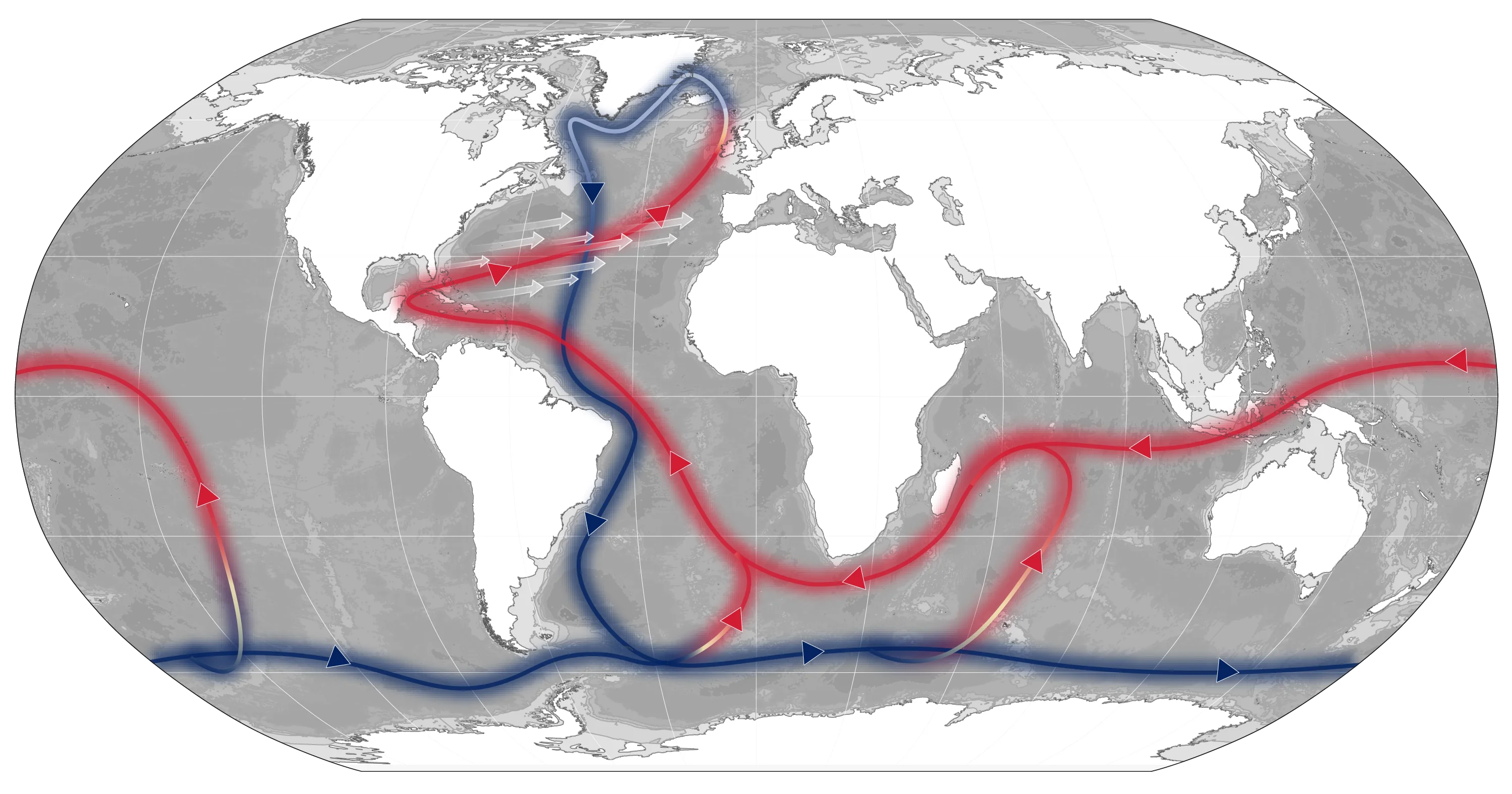 world map with amoc path highlighted