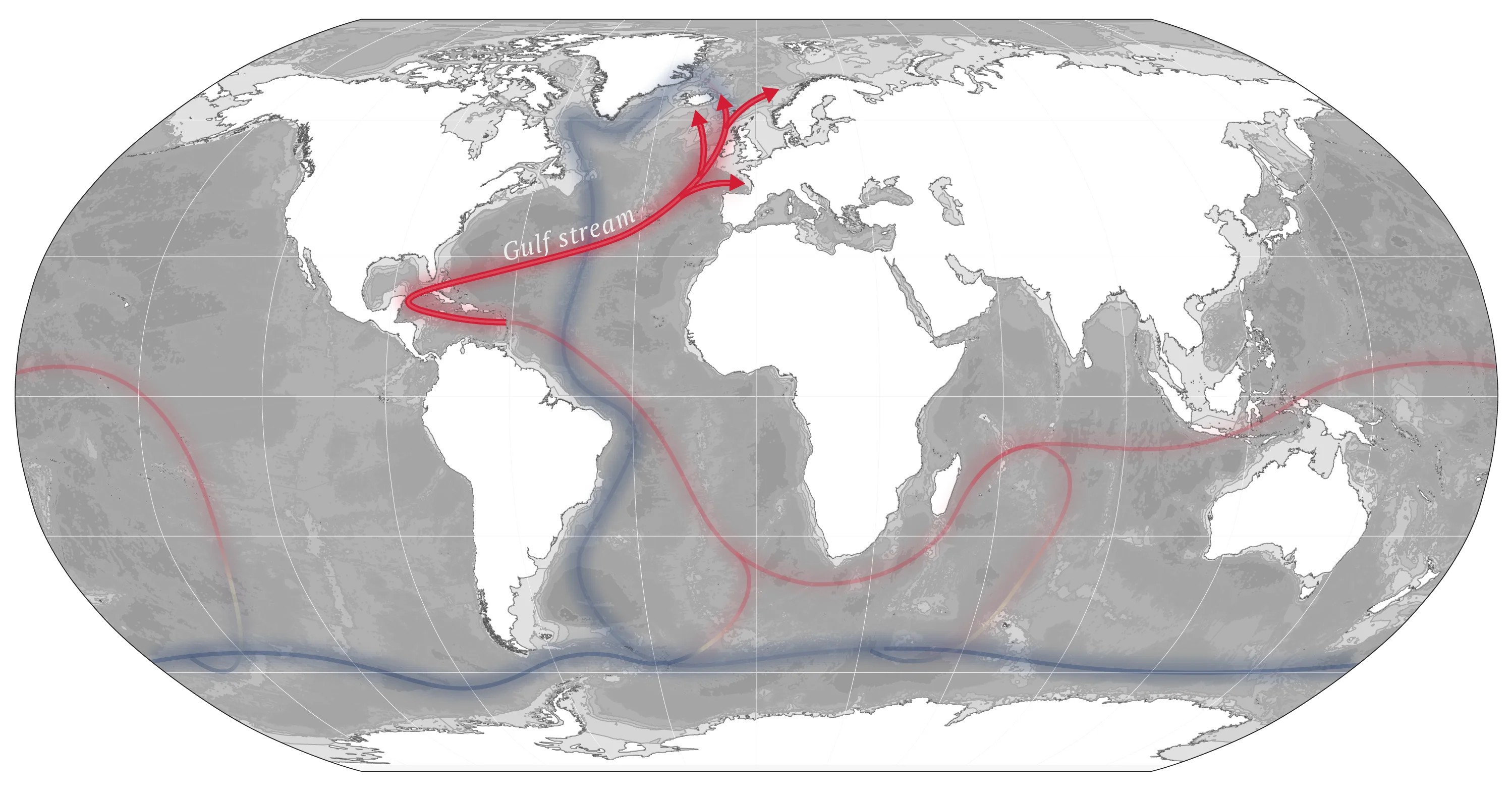 world map with amoc path highlighted