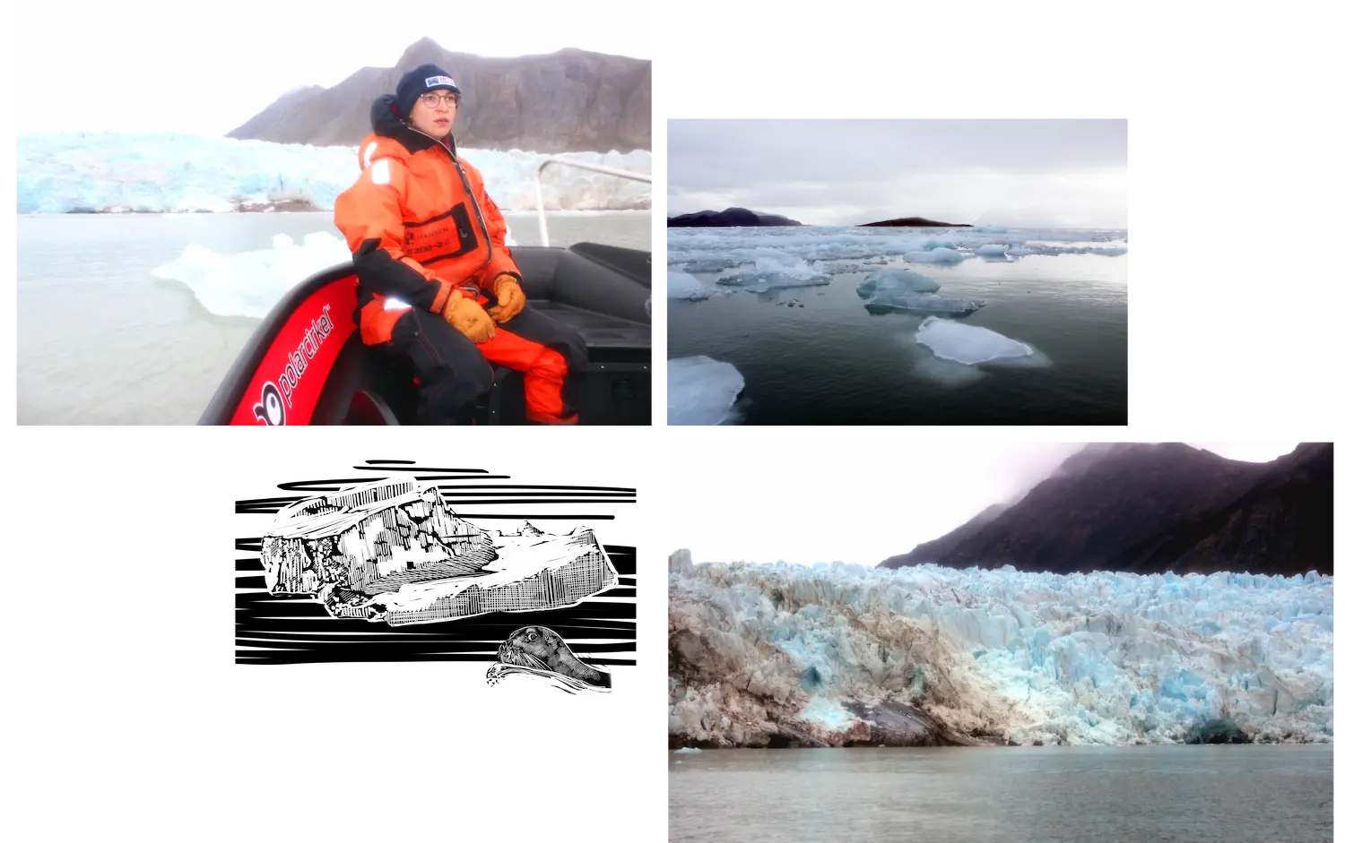 Photographs of Blomstrandbreen glacier