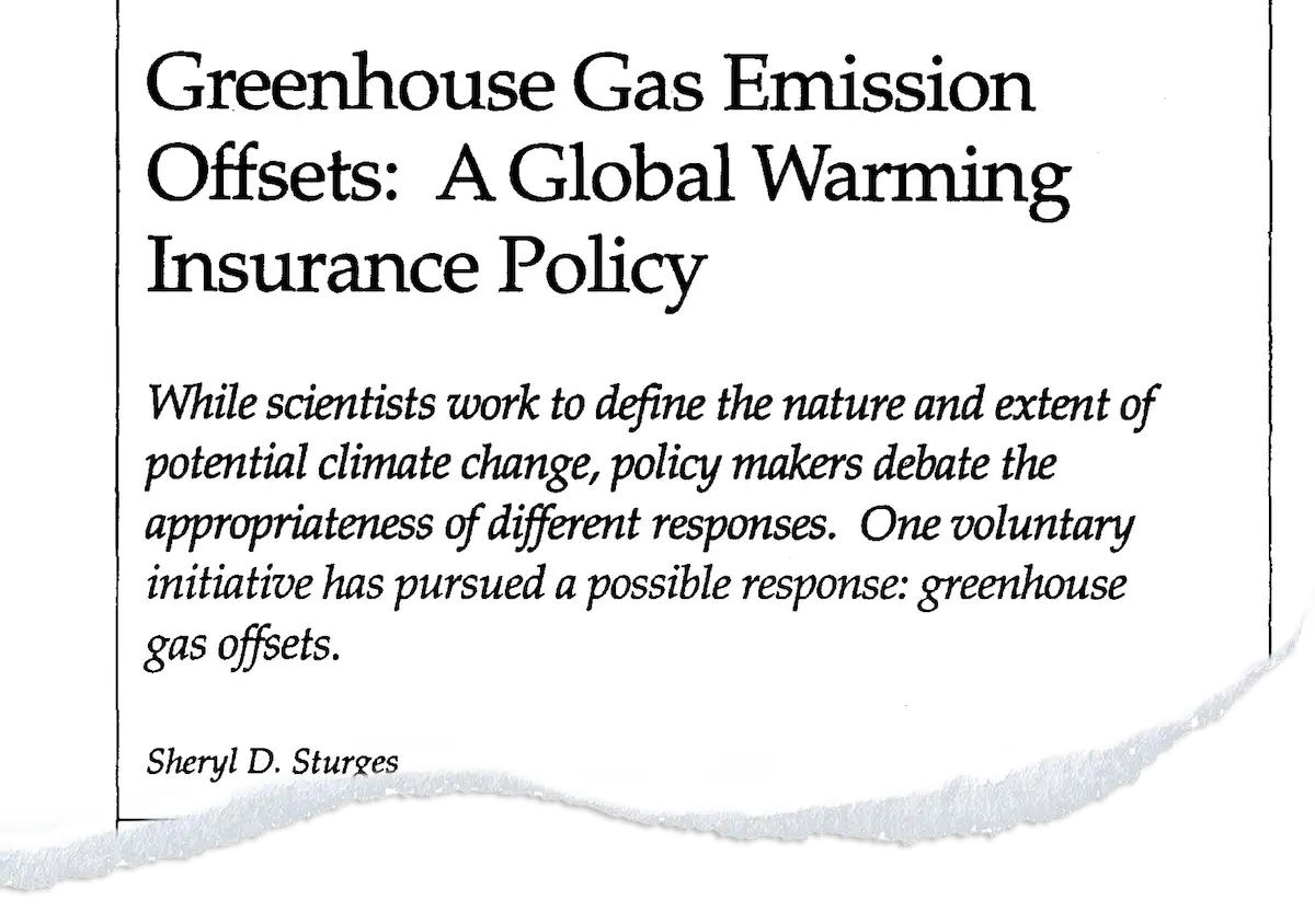 Greenhouse Gas Emission Offsets by Sheryl Sturges