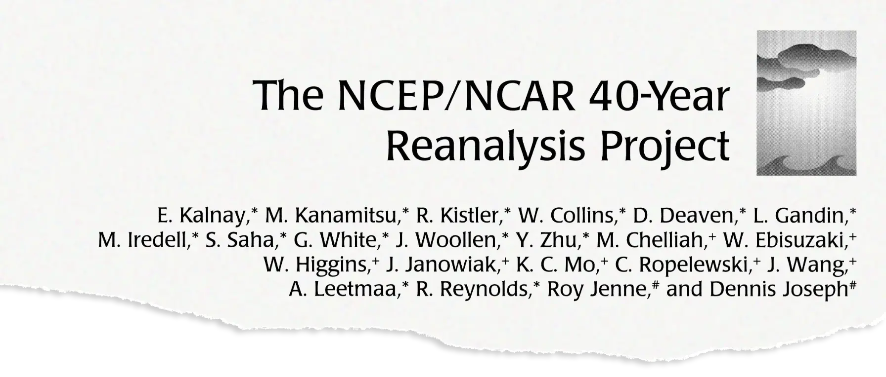 The NCEP/NCAR 40-year reanalysis project (1996)