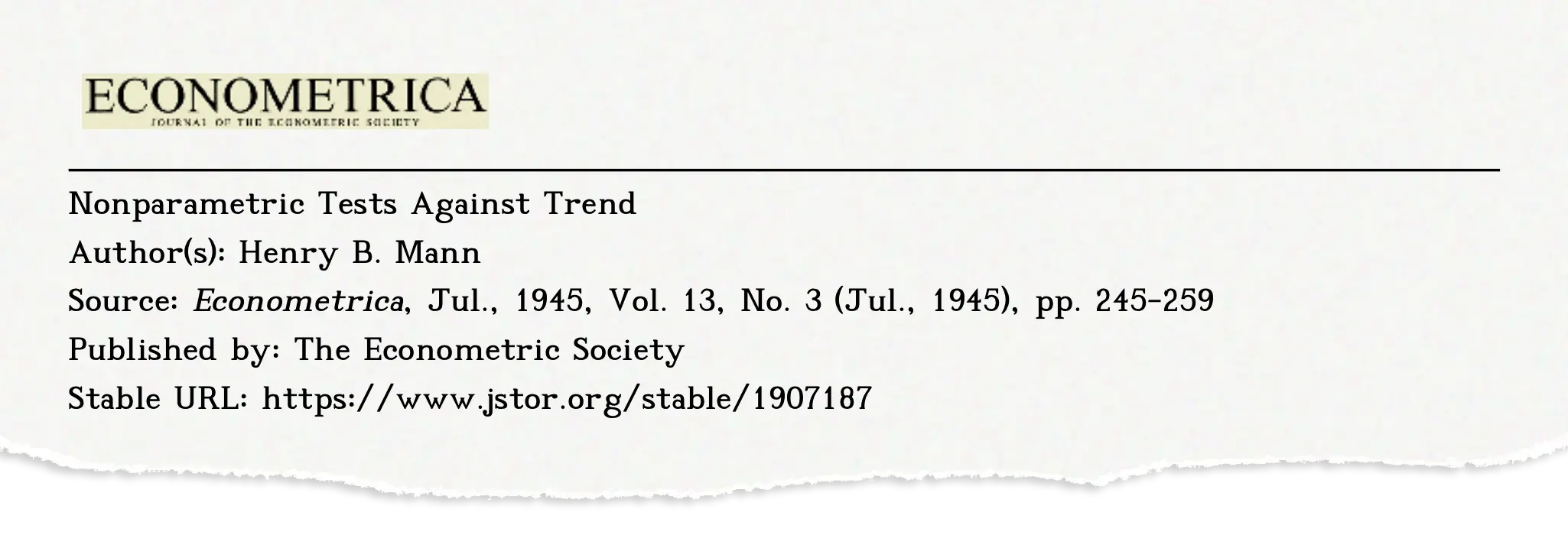 Nonparametric tests against trend (1945)