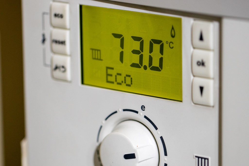Photo showing gas boiler control panel